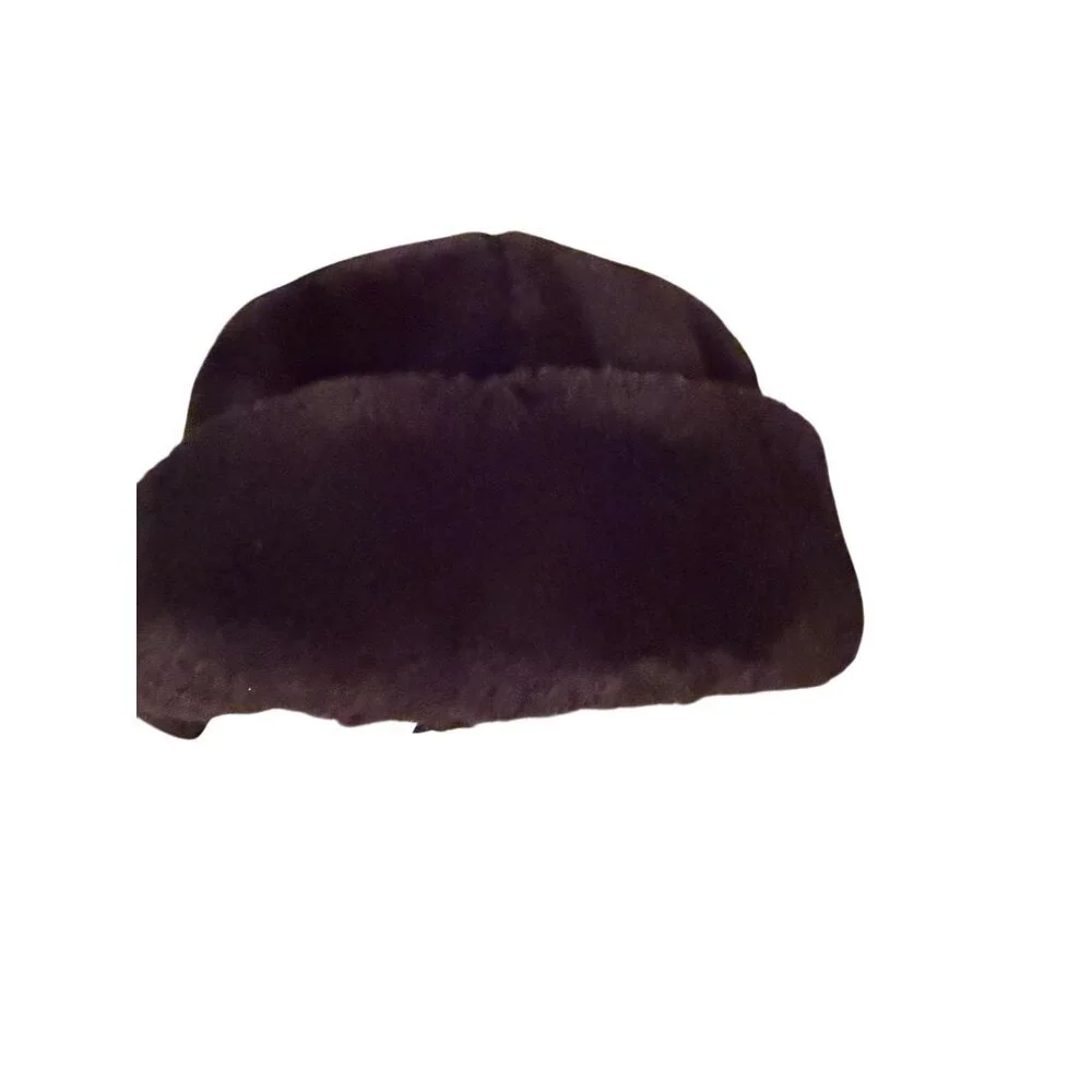Surell x Saks Fifth Avenue Womens Shearling Fur Snowball Hat Size XL Black